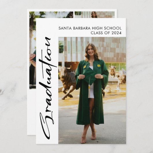 Minimalistische Afstuderen aankondiging, meerdere Kaart (Voorkant / Achterkant)