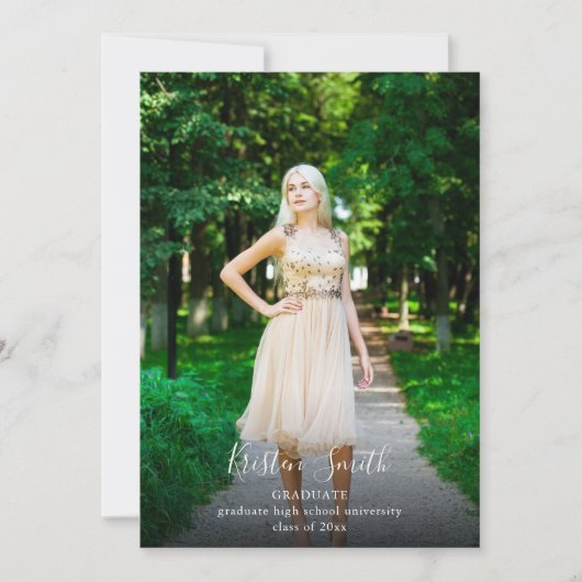 Minimalistische Afstuderen aankondiging van foto (Voorkant)