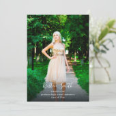 Minimalistische Afstuderen aankondiging van foto (Staand voorkant)