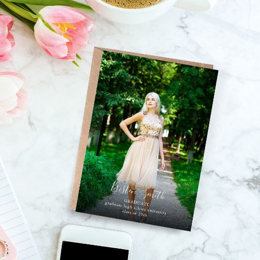 Minimalistische Afstuderen aankondiging van foto