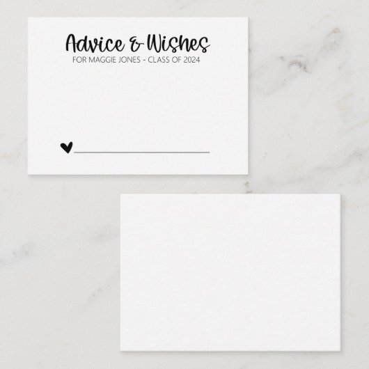 Minimalistische Afstuderen Advies Kaarten voor Afs (Voorkant / Achterkant)