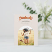 Minimalistische Afstuderen Arched Photo Graduparty Briefkaart (Staand voorkant)