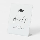 Minimalistische Afstuderen Drinken Reclamebord Met Voetstuk (Voorkant)