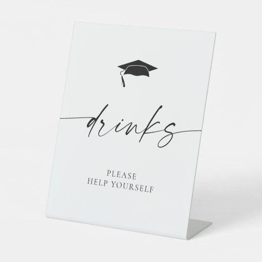 Minimalistische Afstuderen Drinken Reclamebord Met Voetstuk (Voorkant)