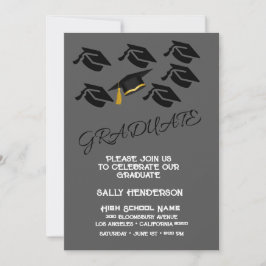 Minimalistische Afstuderen Feest Uitnodiging