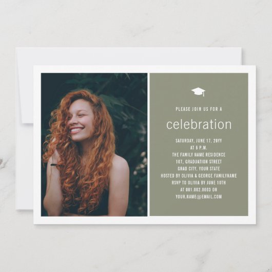Minimalistische Afstuderen foto Eenvoudige GraduPa Kaart (Achterkant)