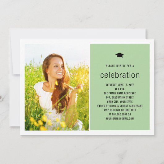 Minimalistische Afstuderen foto Eenvoudige GraduPa Kaart (Achterkant)