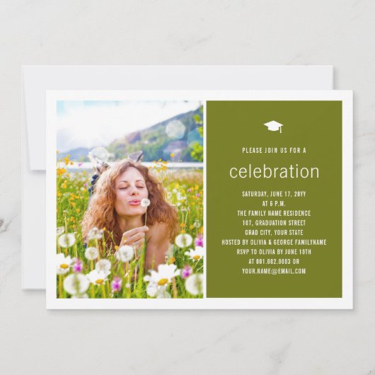 Minimalistische Afstuderen foto Eenvoudige GraduPa Kaart (Achterkant)