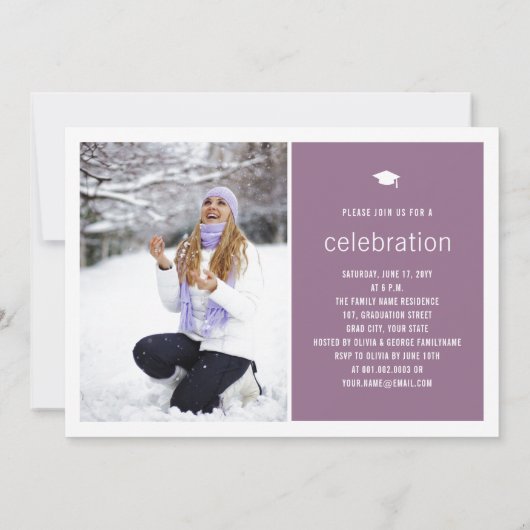 Minimalistische Afstuderen foto Eenvoudige GraduPa Kaart (Achterkant)