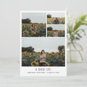 Minimalistische Afstuderen fotocollage | Ik heb he Bedankkaart (Staand voorkant)