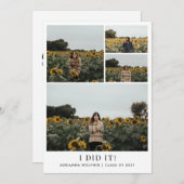 Minimalistische Afstuderen fotocollage | Ik heb he Bedankkaart (Voorkant / Achterkant)