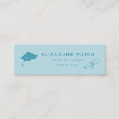 Minimalistische Afstuderen Icon Naam Kaart Blauw Mini Visitekaartje (Voorkant)