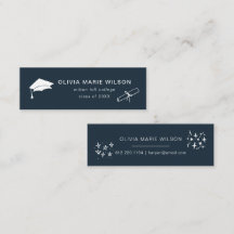 Minimalistische Afstuderen Icon Naam Kaart Navy Bl