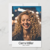 Minimalistische 'Afstuderen Vibes Only Party' Kaart (Achterkant)