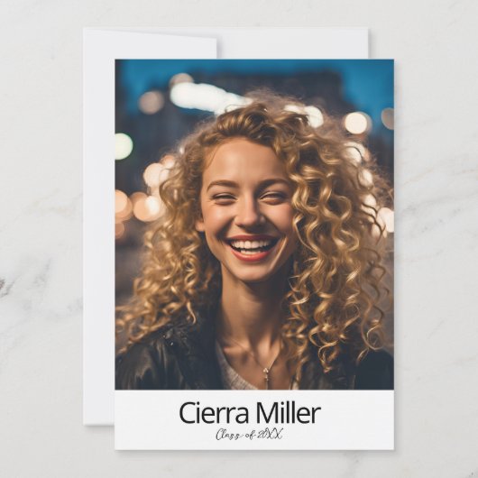 Minimalistische 'Afstuderen Vibes Only Party' Kaart (Achterkant)