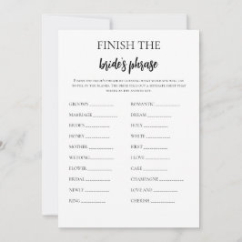 Minimalistische afwerking van de bruid zin bruids  kaart