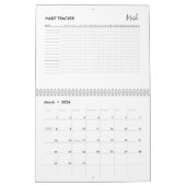 Minimalistische agenda voor Habit Tracker Kalender (Mar 2026)