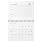 Minimalistische agenda voor Habit Tracker Kalender (Mar 2027)