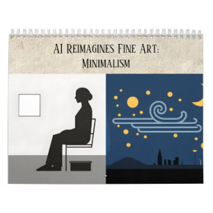 Minimalistische AI-kunstesthetiek - Fijne kunst op Kalender