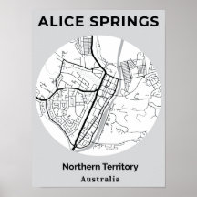 Minimalistische Alice Springs moderne witte zwarte