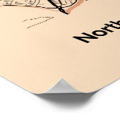 Minimalistische Alice Springs Oranje zwarte kaart Poster (Hoek)