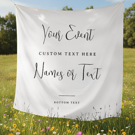 Minimalistische All Events Banner, Aangepaste naam Wandkleed