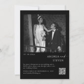 Minimalistische All in One Black Wedding Kaart (Achterkant)
