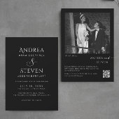 Minimalistische All in One Black Wedding Kaart