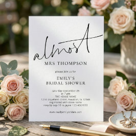 Minimalistische Almost Mrs Bruidsfeest Kaart