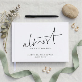 Minimalistische Almost Mrs Bruiloftsfeest Gastenboek