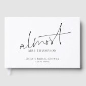 Minimalistische Almost Mrs Bruiloftsfeest Gastenboek (Voorkant)