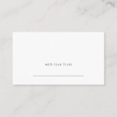Minimalistische Almost Mrs Display Douche Informatiekaartje (Achterkant)