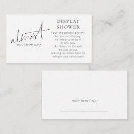 Minimalistische Almost Mrs Display Douche Informatiekaartje