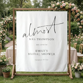 Minimalistische Almost Mrs Stof Welkom Bruidsfeest Wandkleed