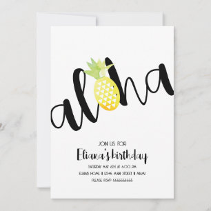 Minimalistische Aloha Hawaï Luau Foto Verjaardagsf Kaart