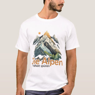 Minimalistische Alpenlandschaft – Moderne Bergkuns T-shirt