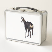 Minimalistische Alpine Chamois berggeit op sneeuw (Voorkant)