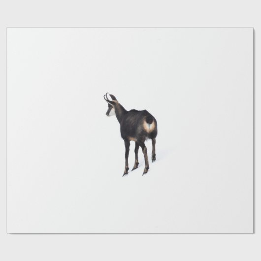 Minimalistische Alpine Chamois berggeit op sneeuw Cadeaupapier (Vlak)