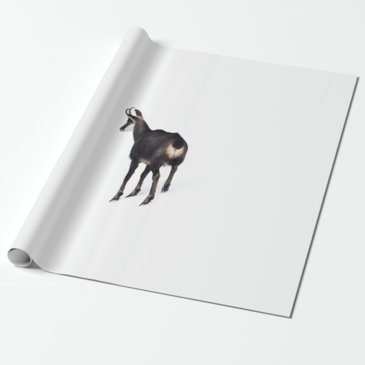 Minimalistische Alpine Chamois berggeit op sneeuw Cadeaupapier (Uitgerold)