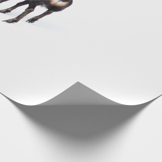 Minimalistische Alpine Chamois berggeit op sneeuw Cadeaupapier (Hoek)