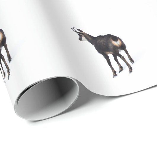 Minimalistische Alpine Chamois berggeit op sneeuw Cadeaupapier (Rol Hoek)