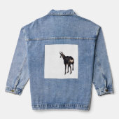 Minimalistische Alpine Chamois berggeit op sneeuw Denim Jacket (Achterkant)