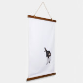 Minimalistische Alpine Chamois berggeit op sneeuw Hangend Wandkleed (Gebogen)