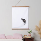Minimalistische Alpine Chamois berggeit op sneeuw Hangend Wandkleed (Slaapkamer)