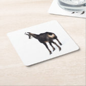 Minimalistische Alpine Chamois berggeit op sneeuw Kartonnen Onderzetters (Schuin)