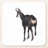 Minimalistische Alpine Chamois berggeit op sneeuw Kartonnen Onderzetters (Voorkant)