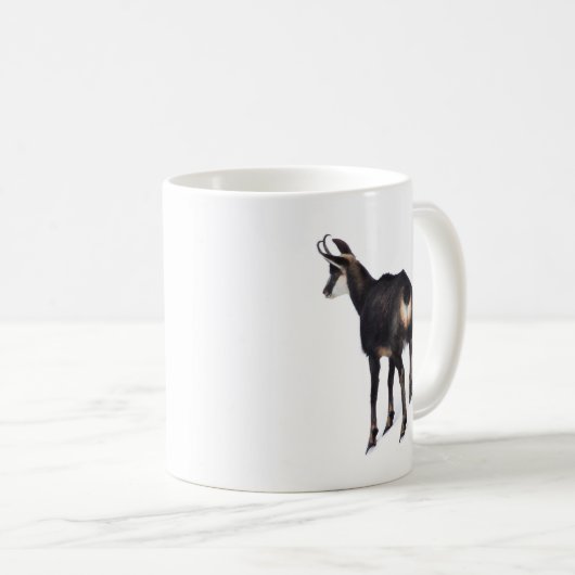 Minimalistische Alpine Chamois berggeit op sneeuw Koffiemok (Voorkant rechts)