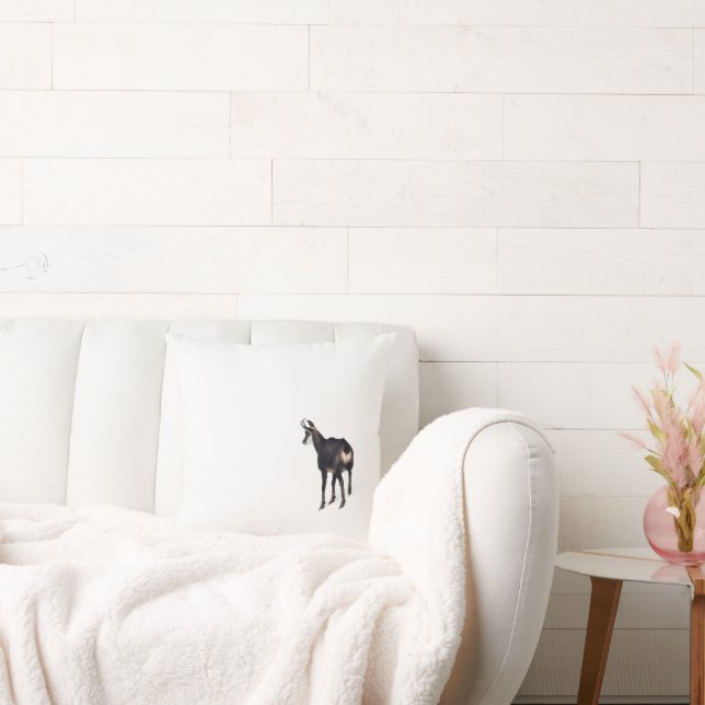 Minimalistische Alpine Chamois berggeit op sneeuw Kussen (Bank)