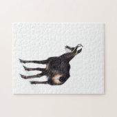 Minimalistische Alpine Chamois berggeit op sneeuw Legpuzzel (Horizontaal)