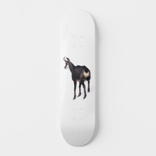 Minimalistische Alpine Chamois berggeit op sneeuw Persoonlijk Skateboard (Voorkant)